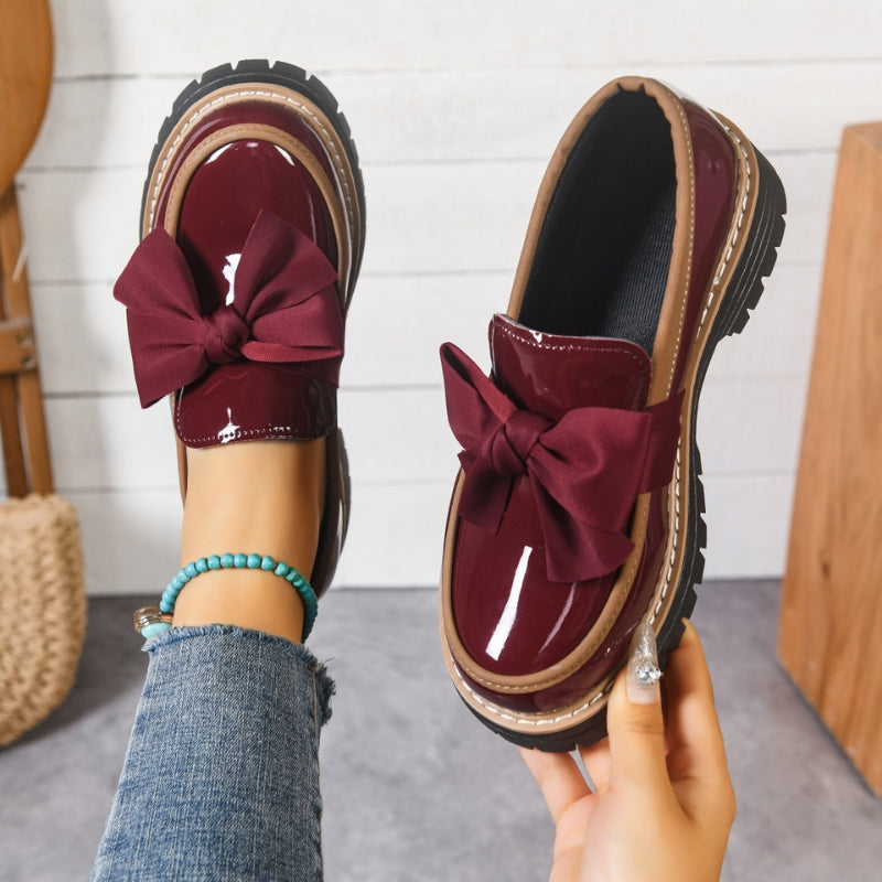 Melina | Elegant Platform Loafers for Women with Bowknot Design