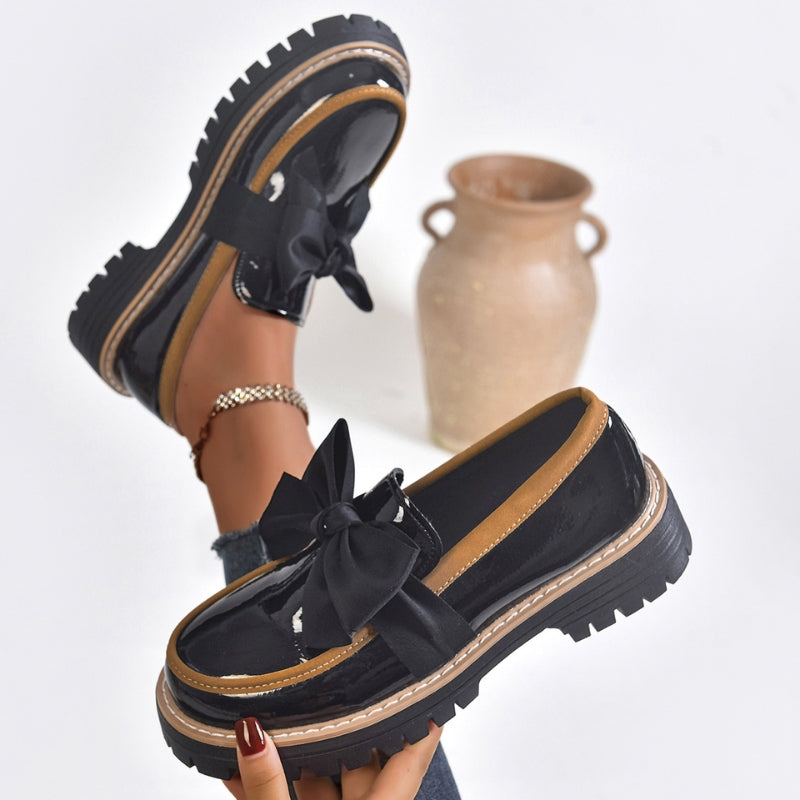 Melina | Elegant Platform Loafers for Women with Bowknot Design