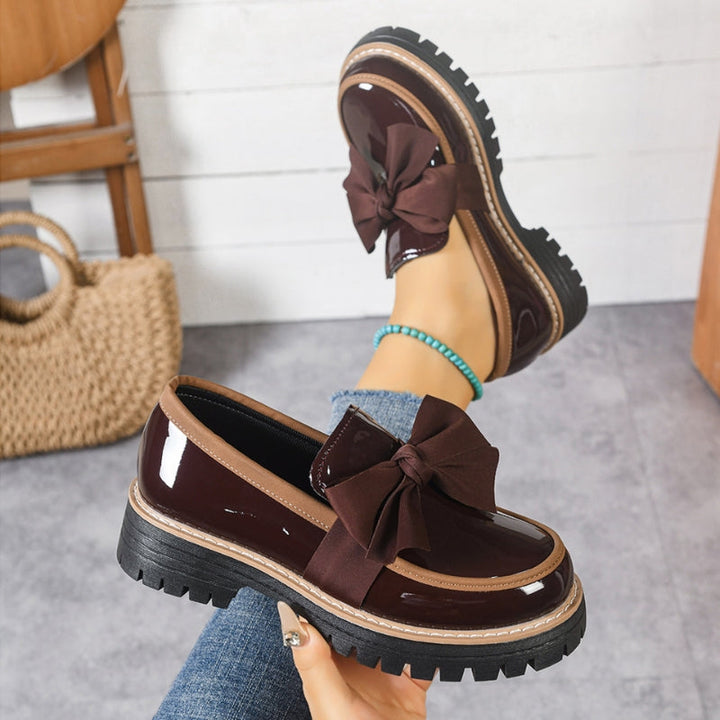 Melina | Elegant Platform Loafers for Women with Bowknot Design