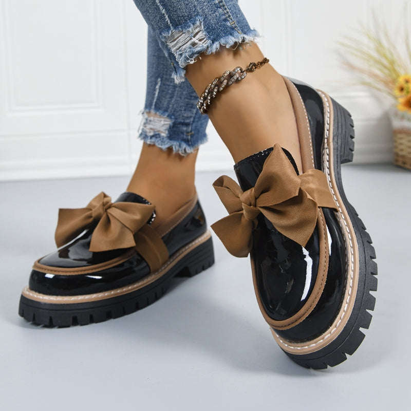 Melina | Elegant Platform Loafers for Women with Bowknot Design