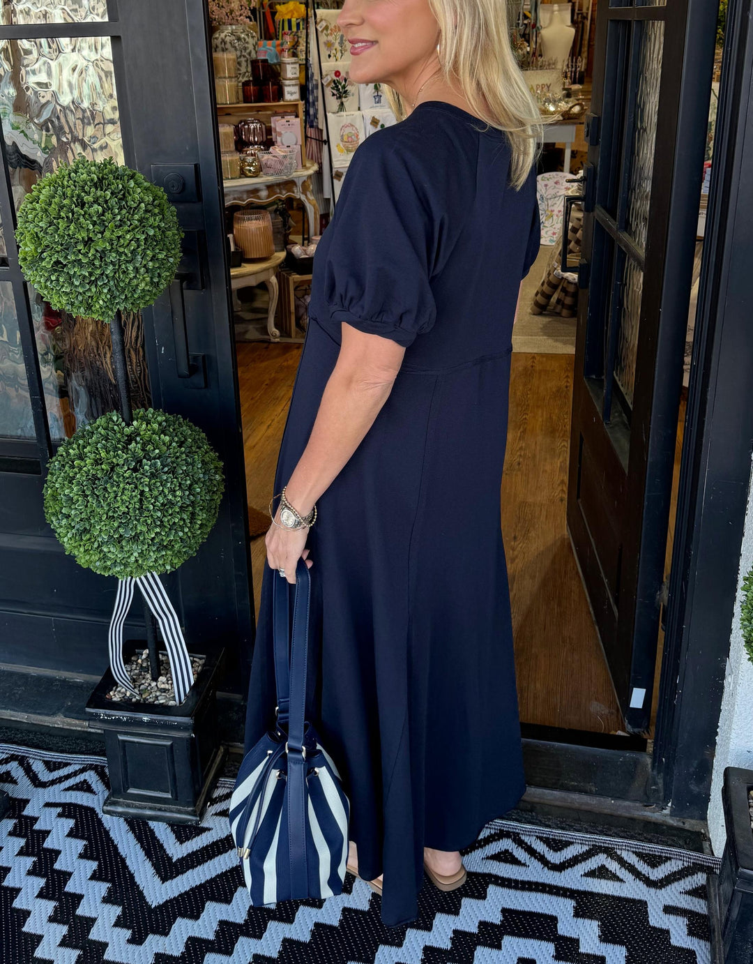 Sanaa | Elegantes Maxikleid mit Puffärmeln für Damen