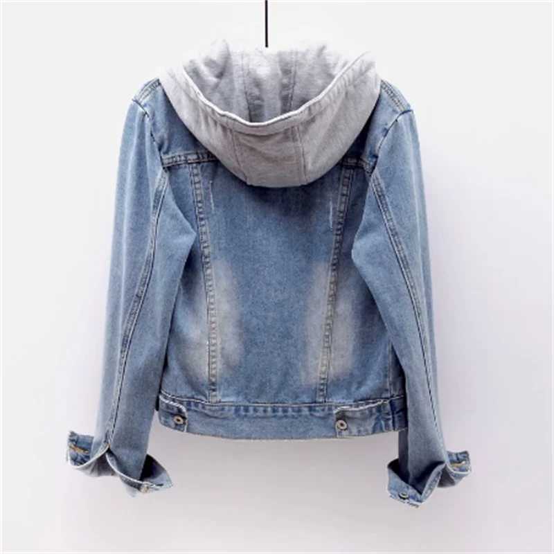 Luna | Stylische, lässige Damen-Jeansjacke mit abnehmbarer Kapuze