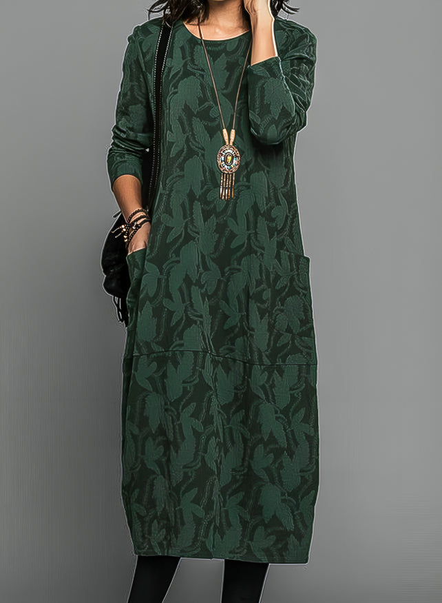 Luna | Midi-Kleid mit entspannter Passform und elegantem Print