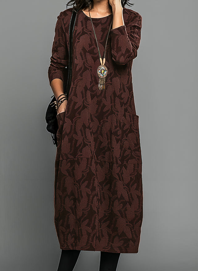 Luna | Midi-Kleid mit entspannter Passform und elegantem Print