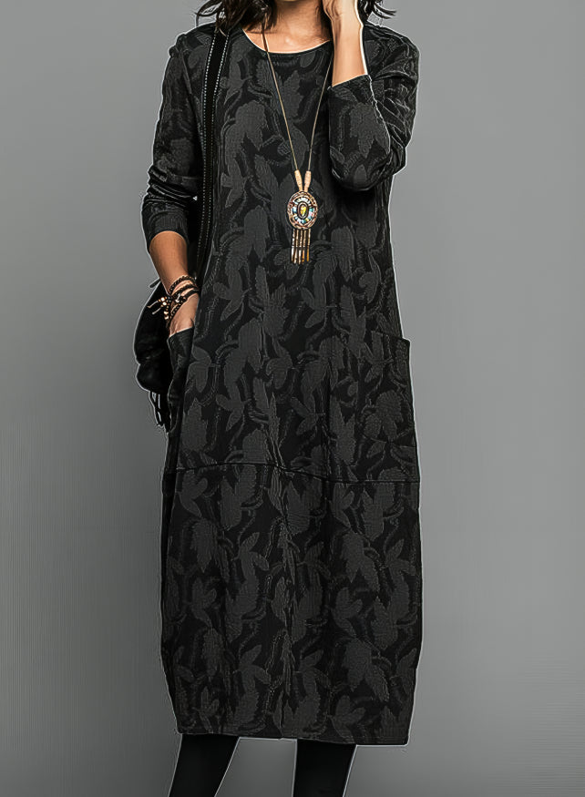 Luna | Midi-Kleid mit entspannter Passform und elegantem Print