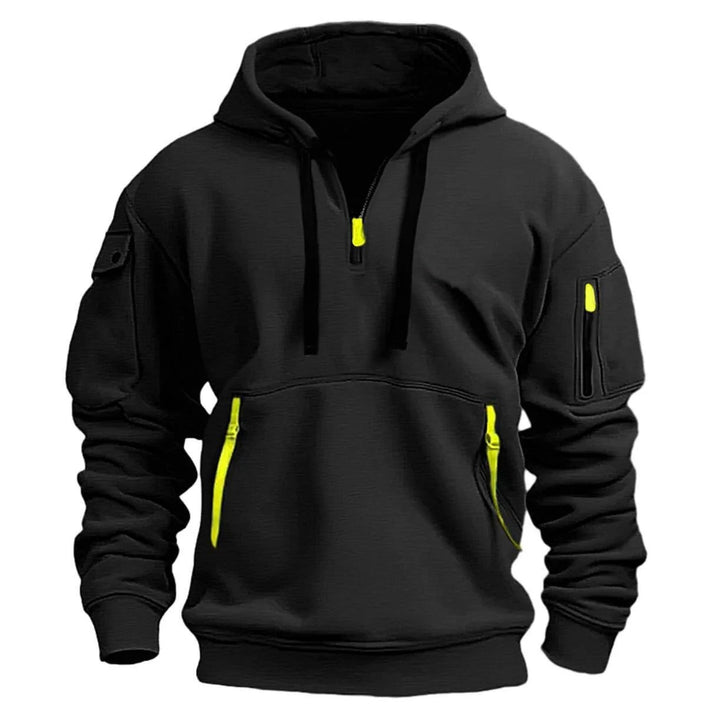 Henry | Stylischer &amp; atmungsaktiver Kapuzenpullover mit halbem Reißverschluss