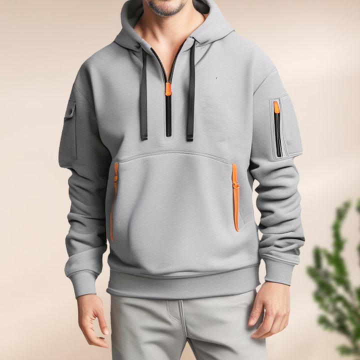 Henry | Stylischer &amp; atmungsaktiver Kapuzenpullover mit halbem Reißverschluss