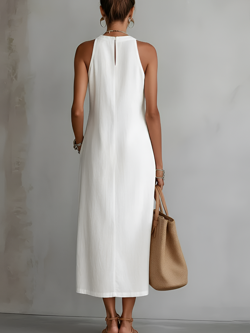 Elena | Leichtes &amp; elegantes Midikleid aus Leinenmischung