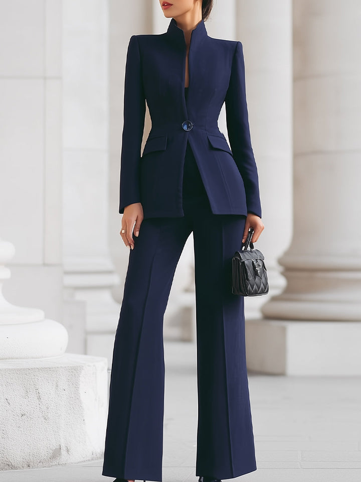Elizabeth | Stylish Blazer &amp; Wide-Leg Trouser Suit Set