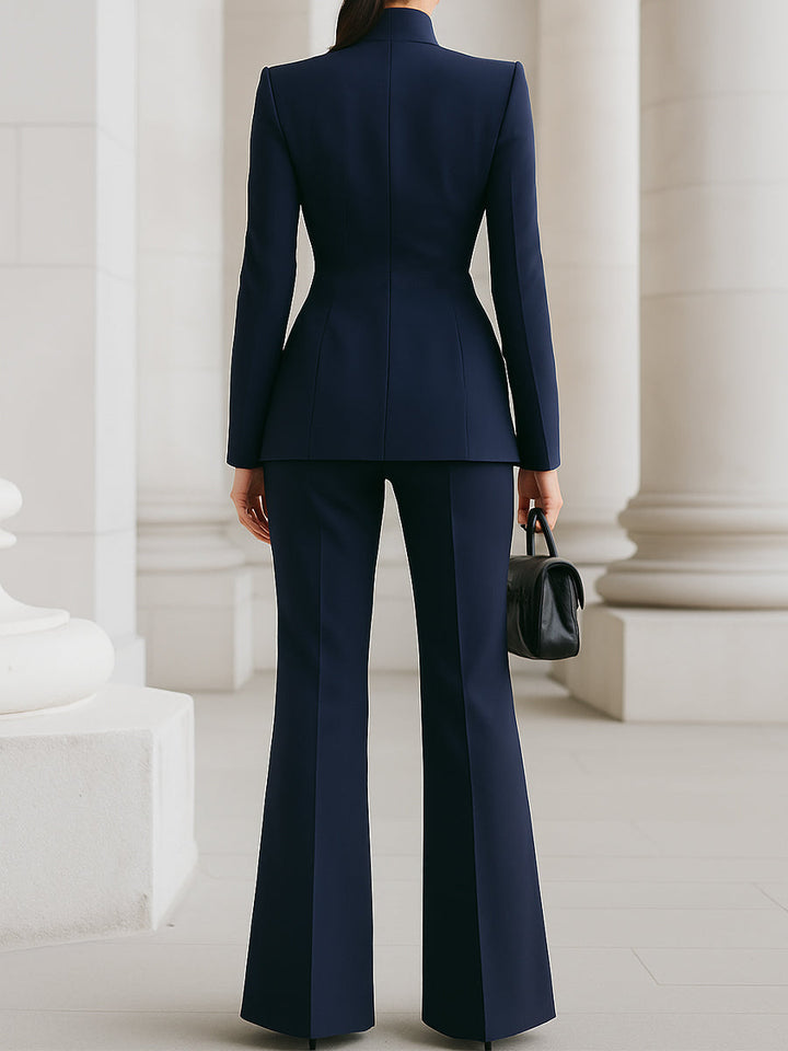 Elizabeth | Stylish Blazer &amp; Wide-Leg Trouser Suit Set
