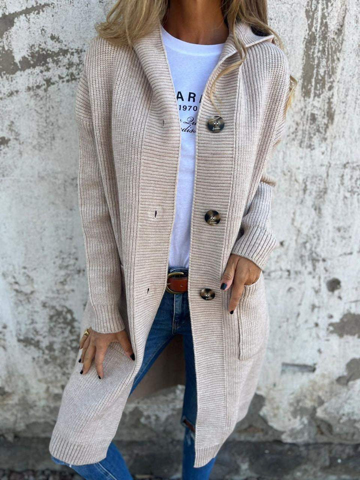 Mirelle | Eleganter, gerippter, langer Cardigan für Damen