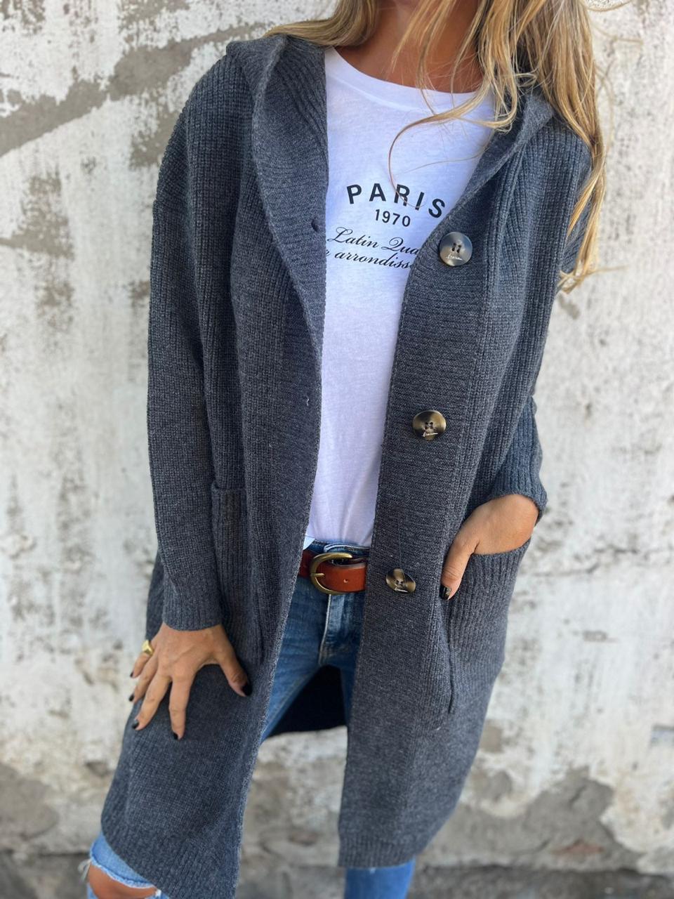 Mirelle | Eleganter, gerippter, langer Cardigan für Damen