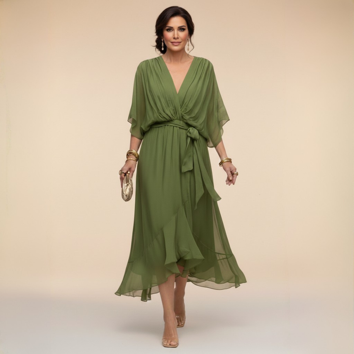 Juliane | Raffiniertes und schmeichelhaftes Wickel-Midikleid