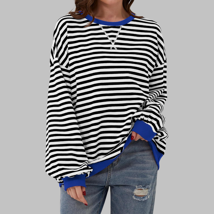 Lunara | Retro Gestreiftes Oversized Sweatshirt