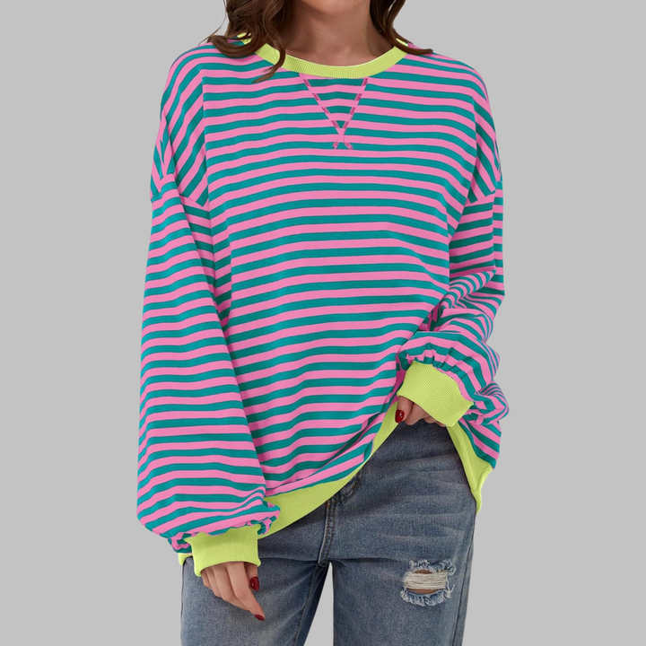 Lunara | Retro Gestreiftes Oversized Sweatshirt