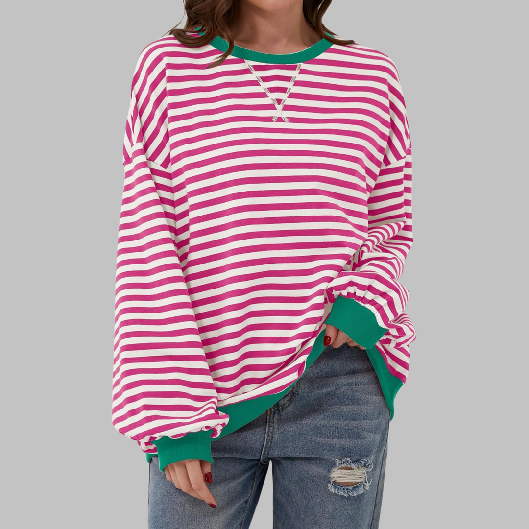 Lunara | Retro Gestreiftes Oversized Sweatshirt