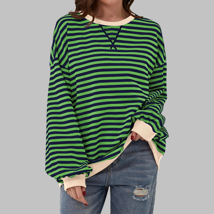 Lunara | Retro Gestreiftes Oversized Sweatshirt