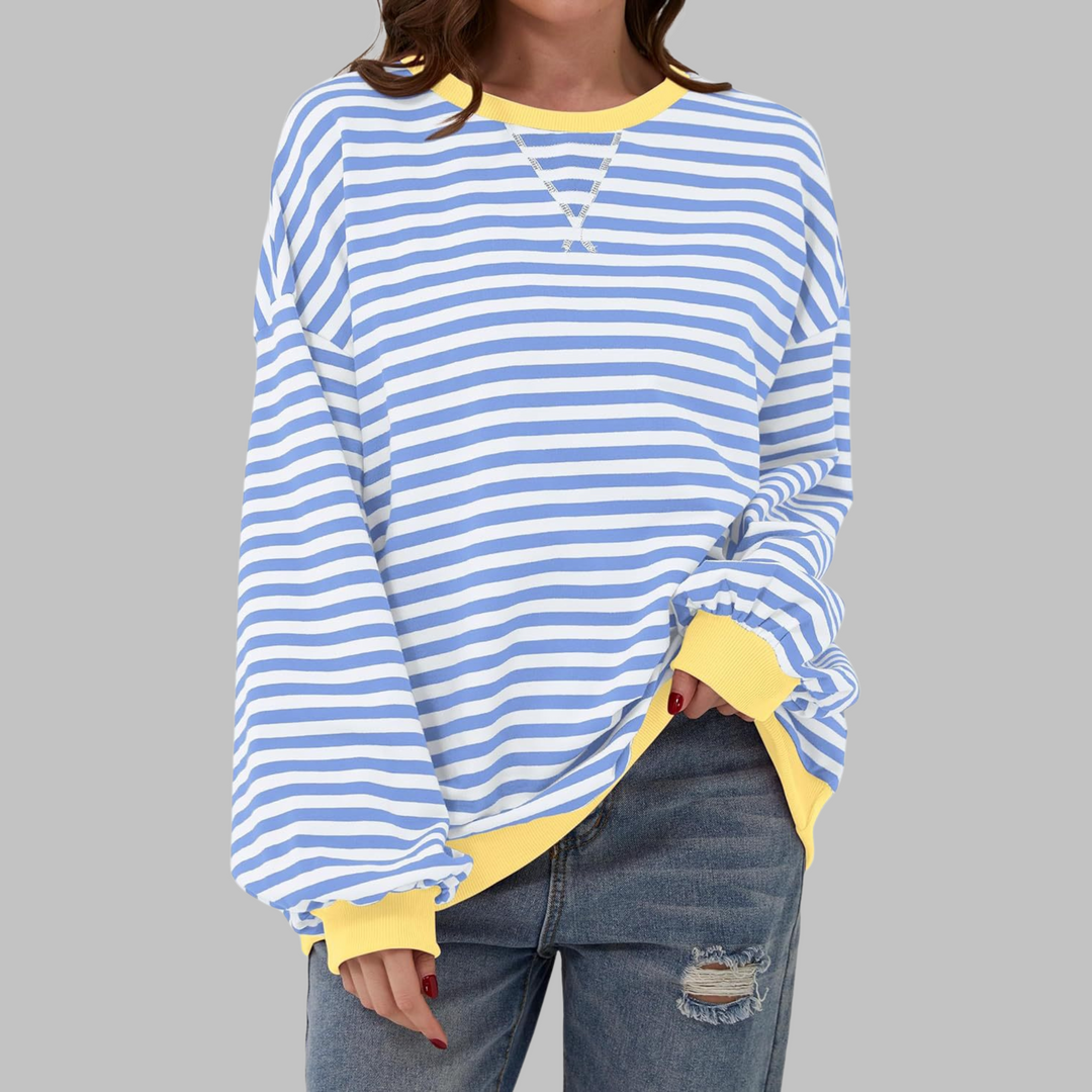 Lunara | Retro Gestreiftes Oversized Sweatshirt