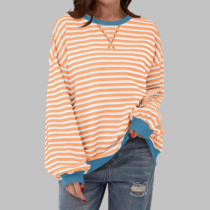 Lunara | Retro Gestreiftes Oversized Sweatshirt