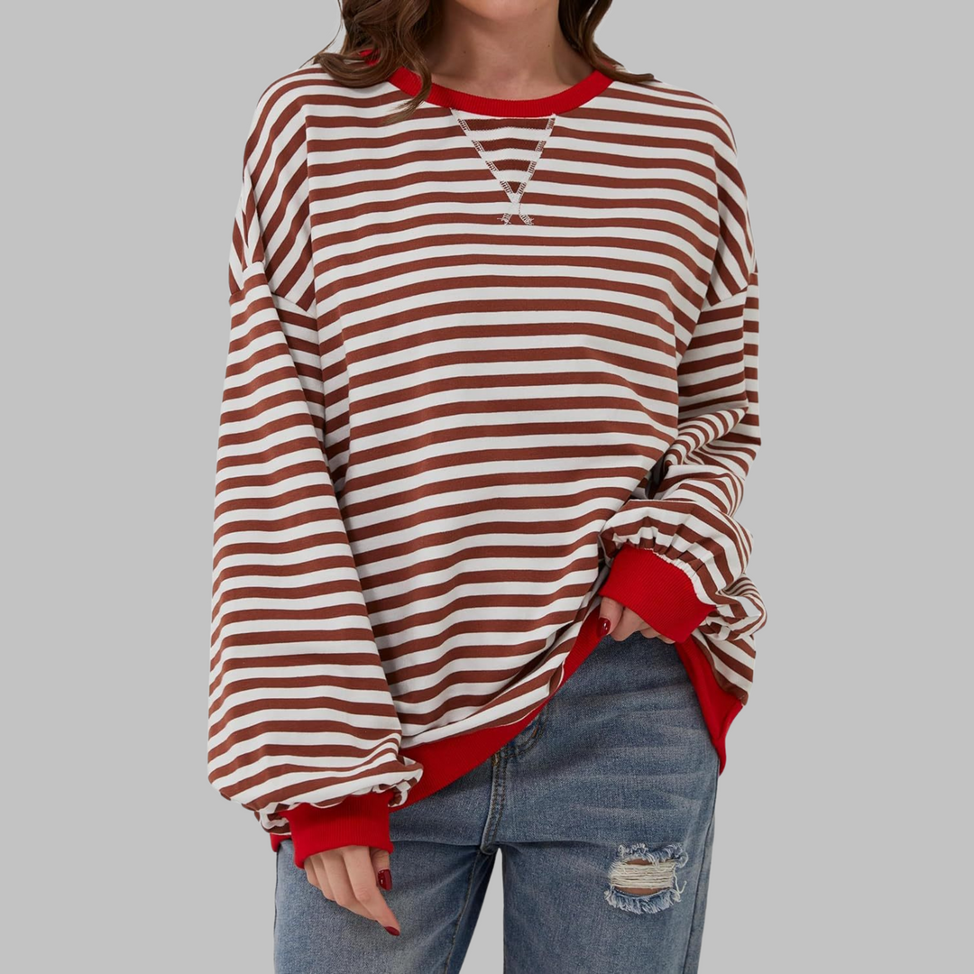 Lunara | Retro Gestreiftes Oversized Sweatshirt
