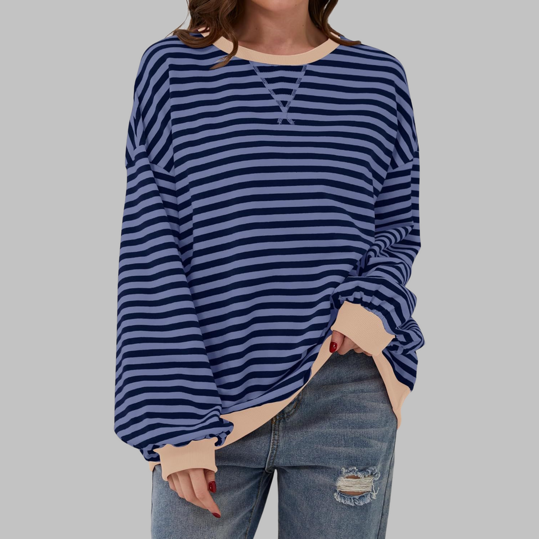 Lunara | Retro Gestreiftes Oversized Sweatshirt
