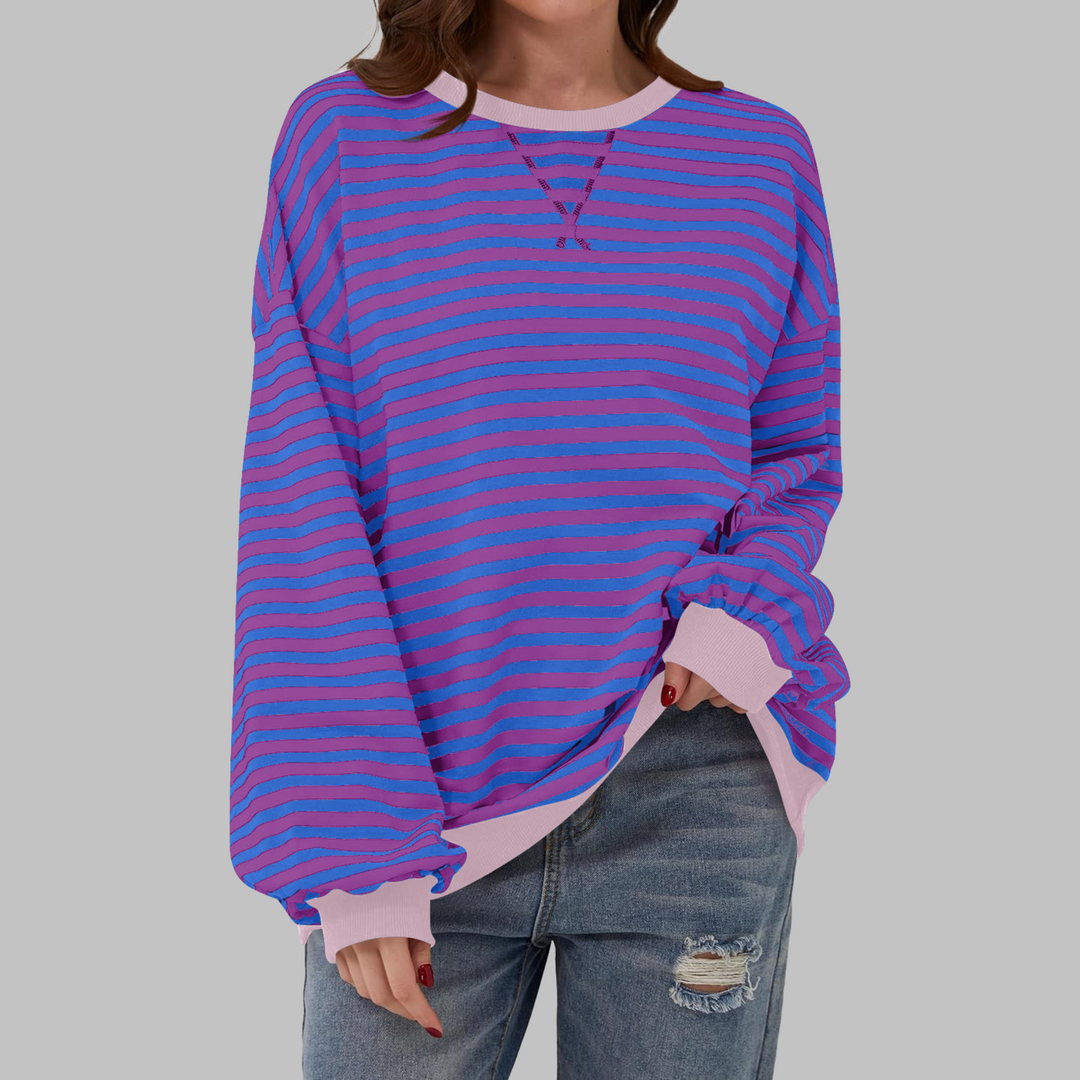 Lunara | Retro Gestreiftes Oversized Sweatshirt