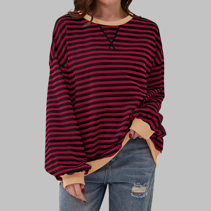 Lunara | Retro Gestreiftes Oversized Sweatshirt