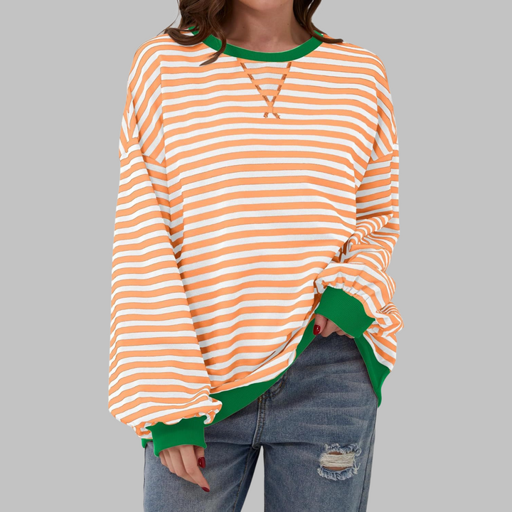 Lunara | Retro Gestreiftes Oversized Sweatshirt