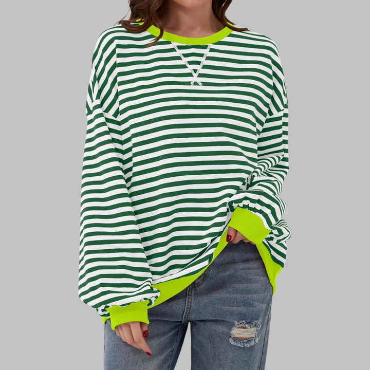 Lunara | Retro Gestreiftes Oversized Sweatshirt
