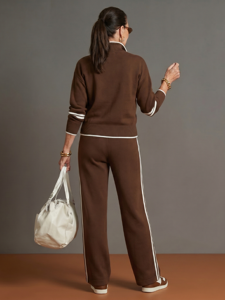 Velmora | Zip-Neck Knit Lounge Set