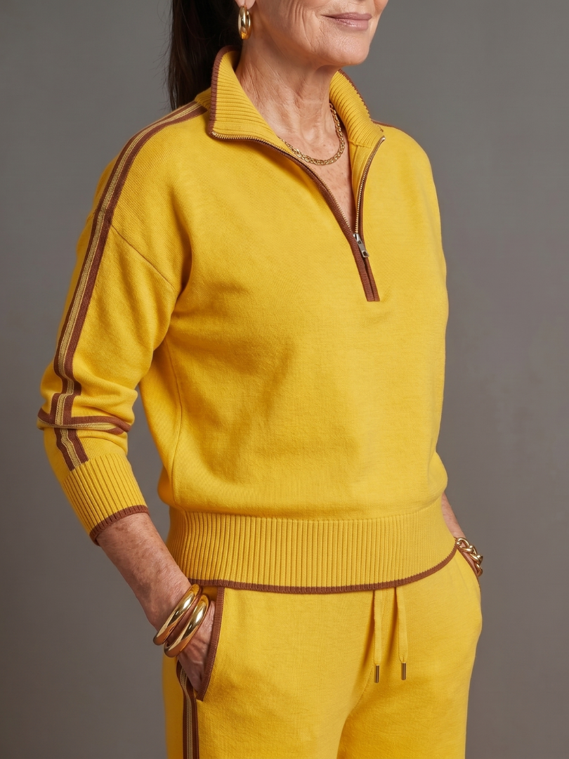 Velmora | Zip-Neck Knit Lounge Set