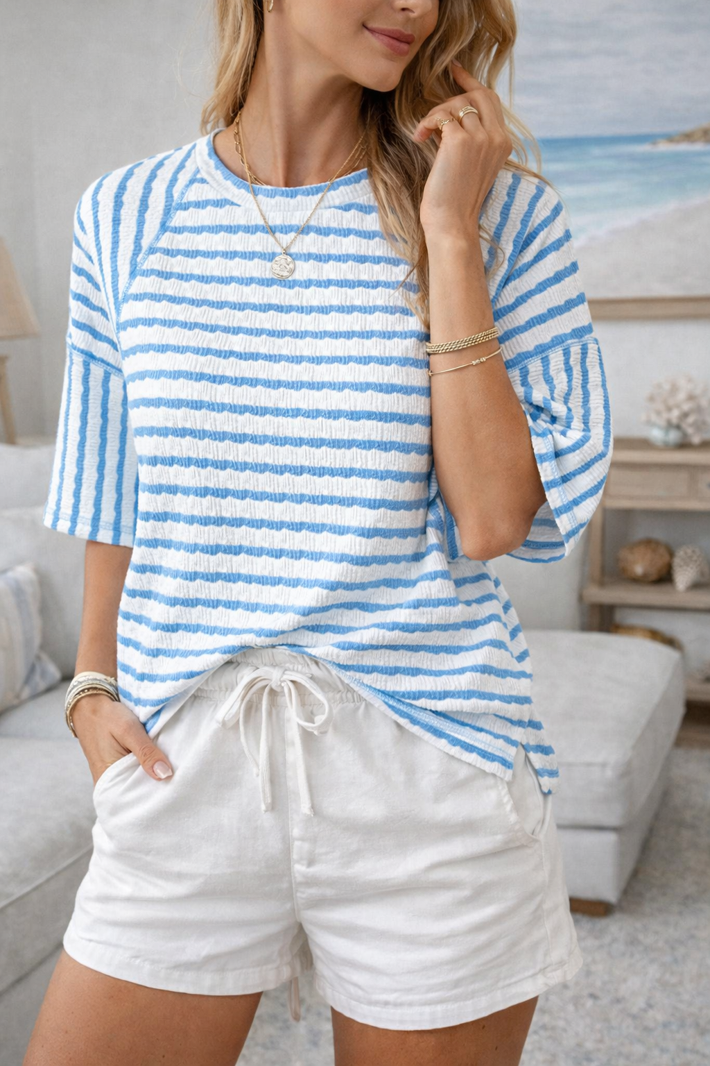 Naomi | Women’s Striped Coastal T-Shirt
