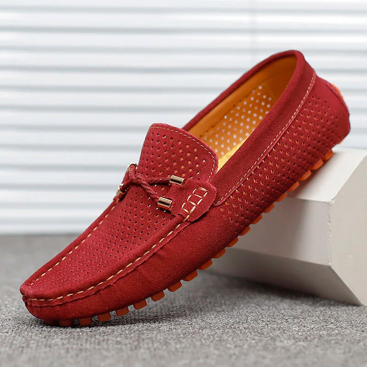 Ethan | Perforierte Herren-Leder-Slipper