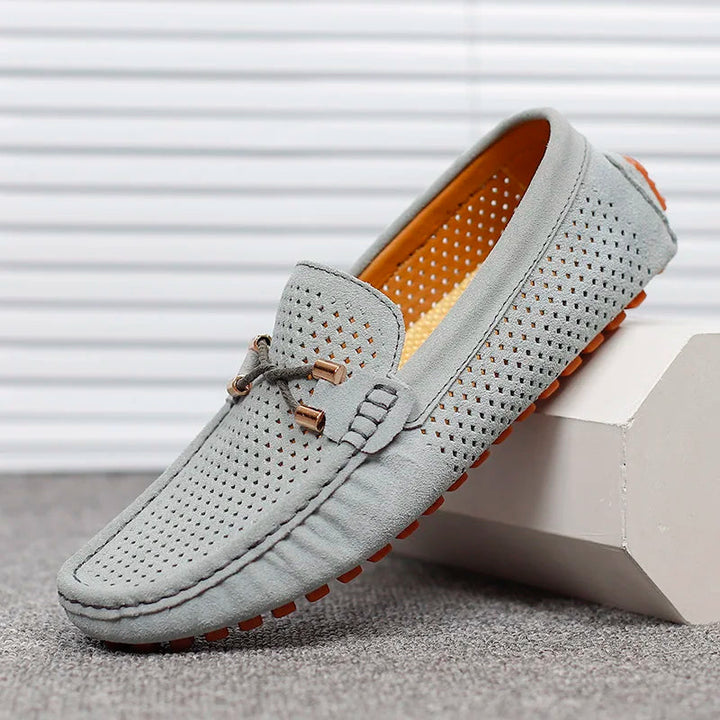 Ethan | Perforierte Herren-Leder-Slipper
