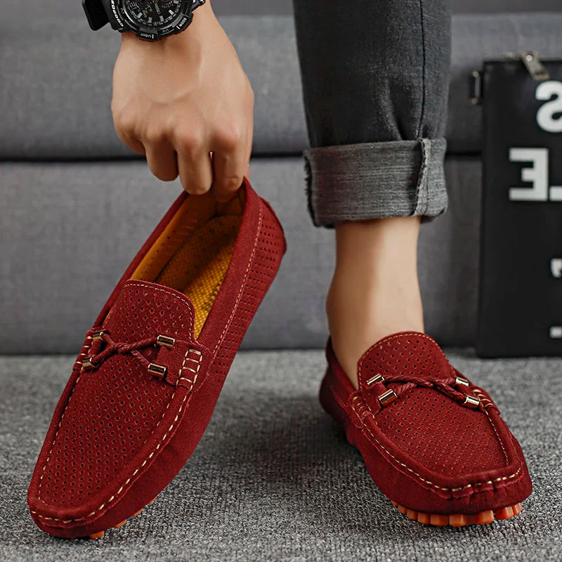 Ethan | Perforierte Herren-Leder-Slipper