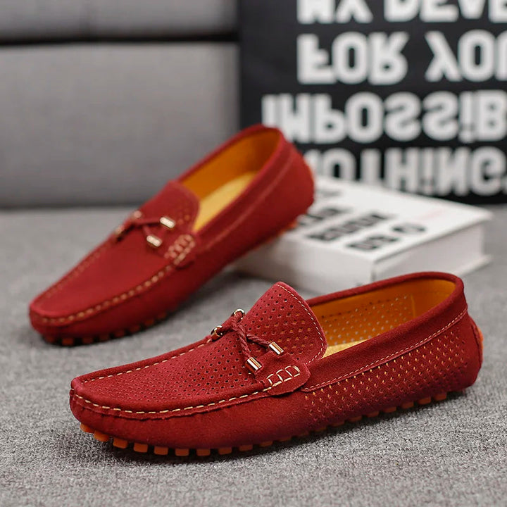 Ethan | Perforierte Herren-Leder-Slipper