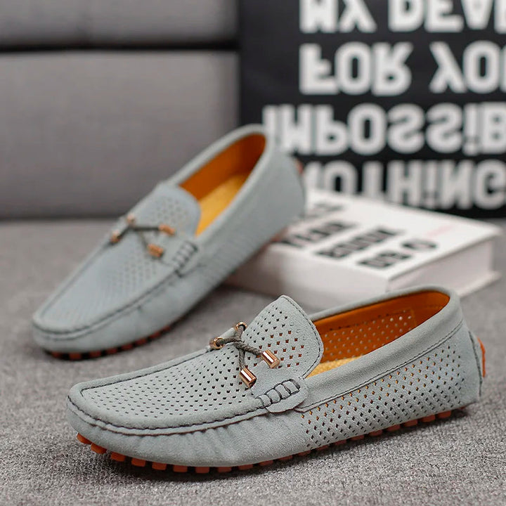 Ethan | Perforierte Herren-Leder-Slipper