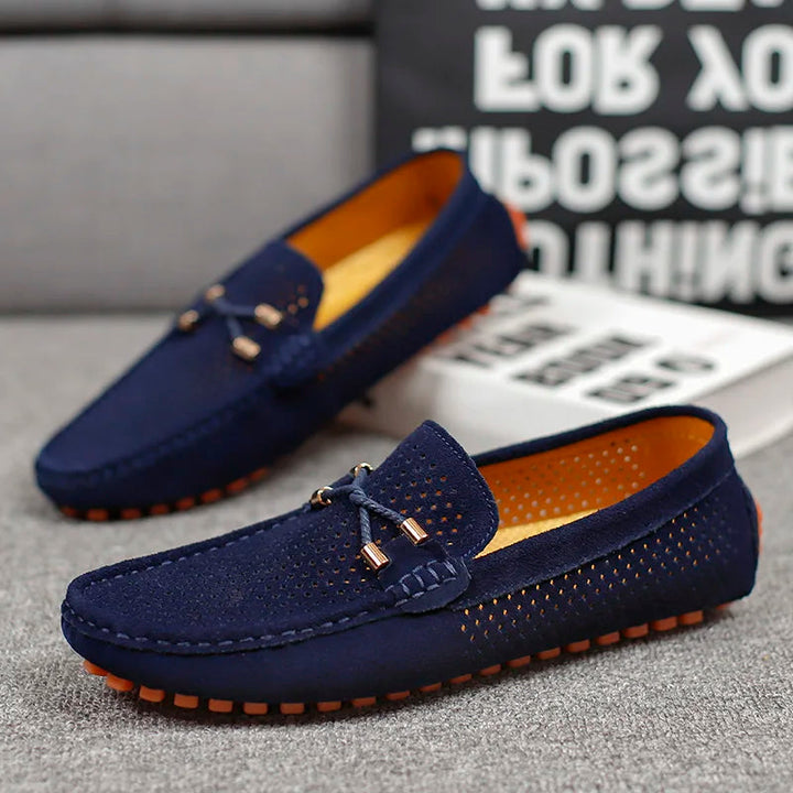 Ethan | Perforierte Herren-Leder-Slipper
