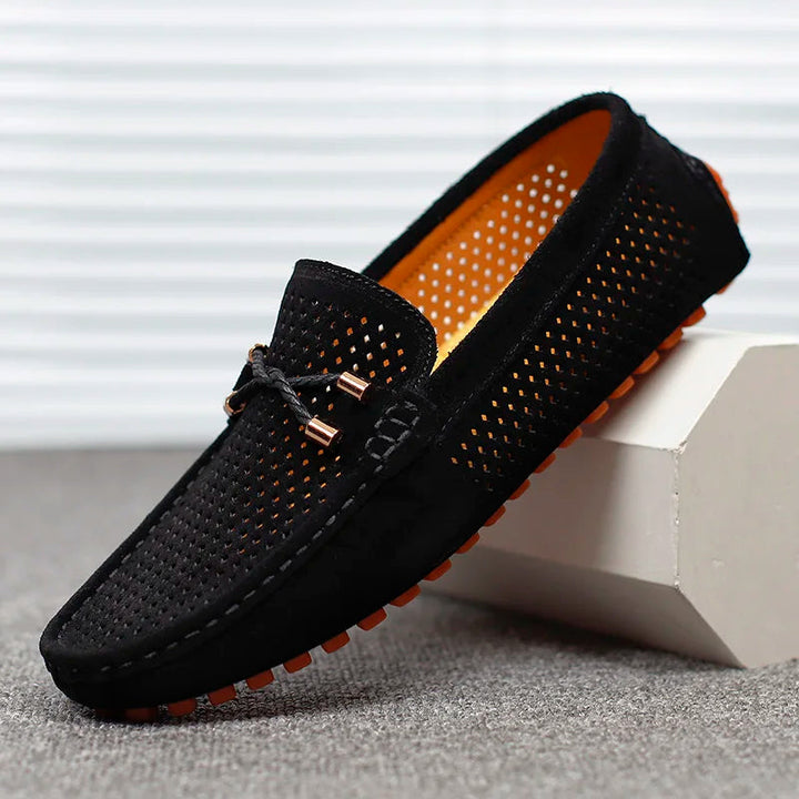 Ethan | Perforierte Herren-Leder-Slipper