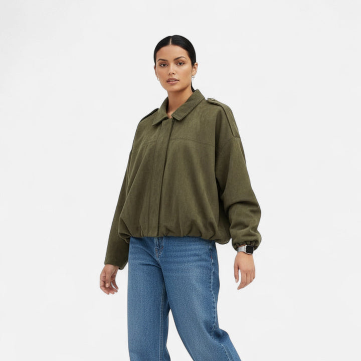 Zerina | Women’s Faux Suede Bomber Jacket