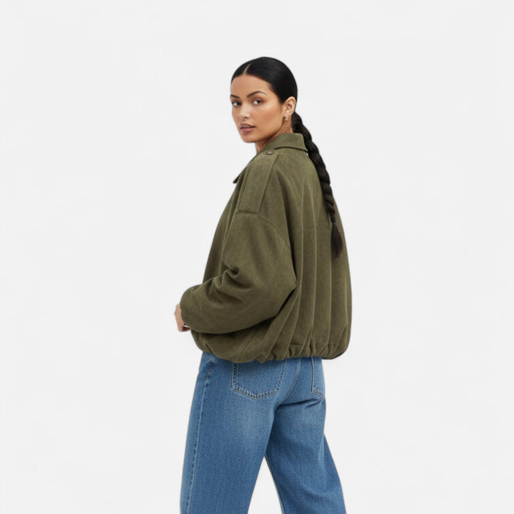 Zerina | Women’s Faux Suede Bomber Jacket
