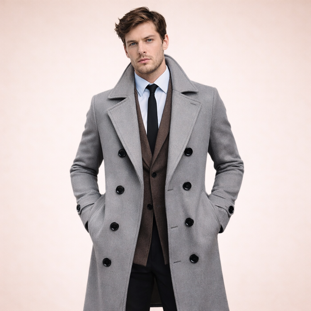 Valerio | Eleganter langer Herrenmantel