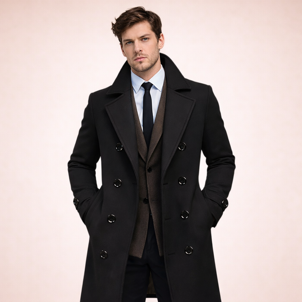 Valerio | Eleganter langer Herrenmantel