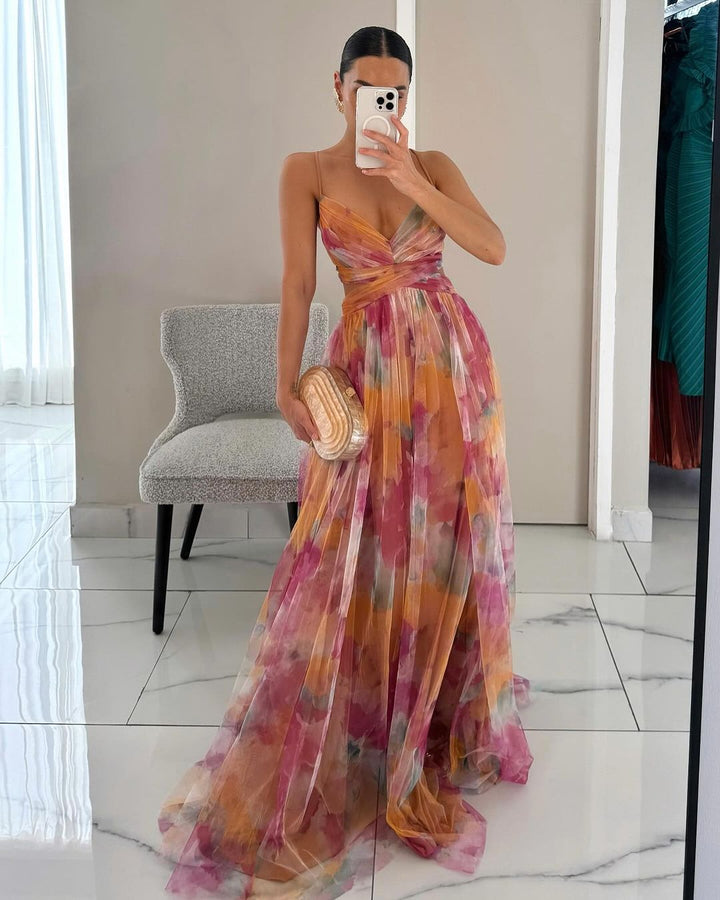 Mira | Elegantes Damenkleid mit Blumenmuster für Hochzeitsgäste &amp; Sommeranlässe