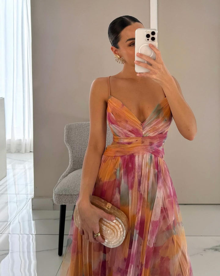 Mira | Elegantes Damenkleid mit Blumenmuster für Hochzeitsgäste &amp; Sommeranlässe