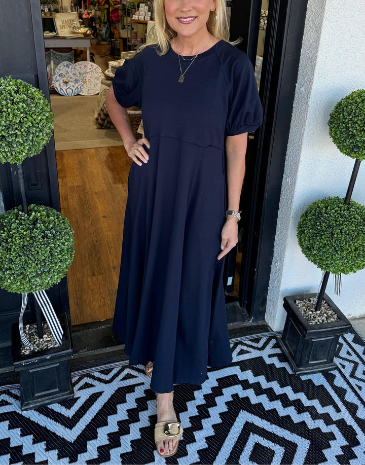 Mira | Elegantes Maxikleid für Damen mit Puffärmeln