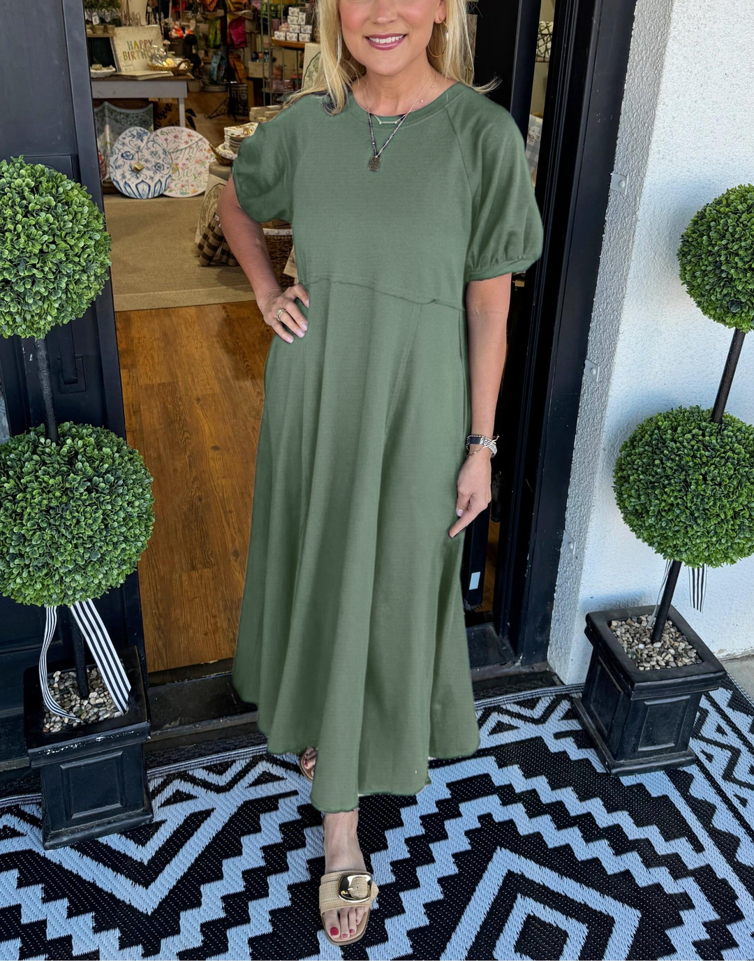 Mira | Elegantes Maxikleid für Damen mit Puffärmeln