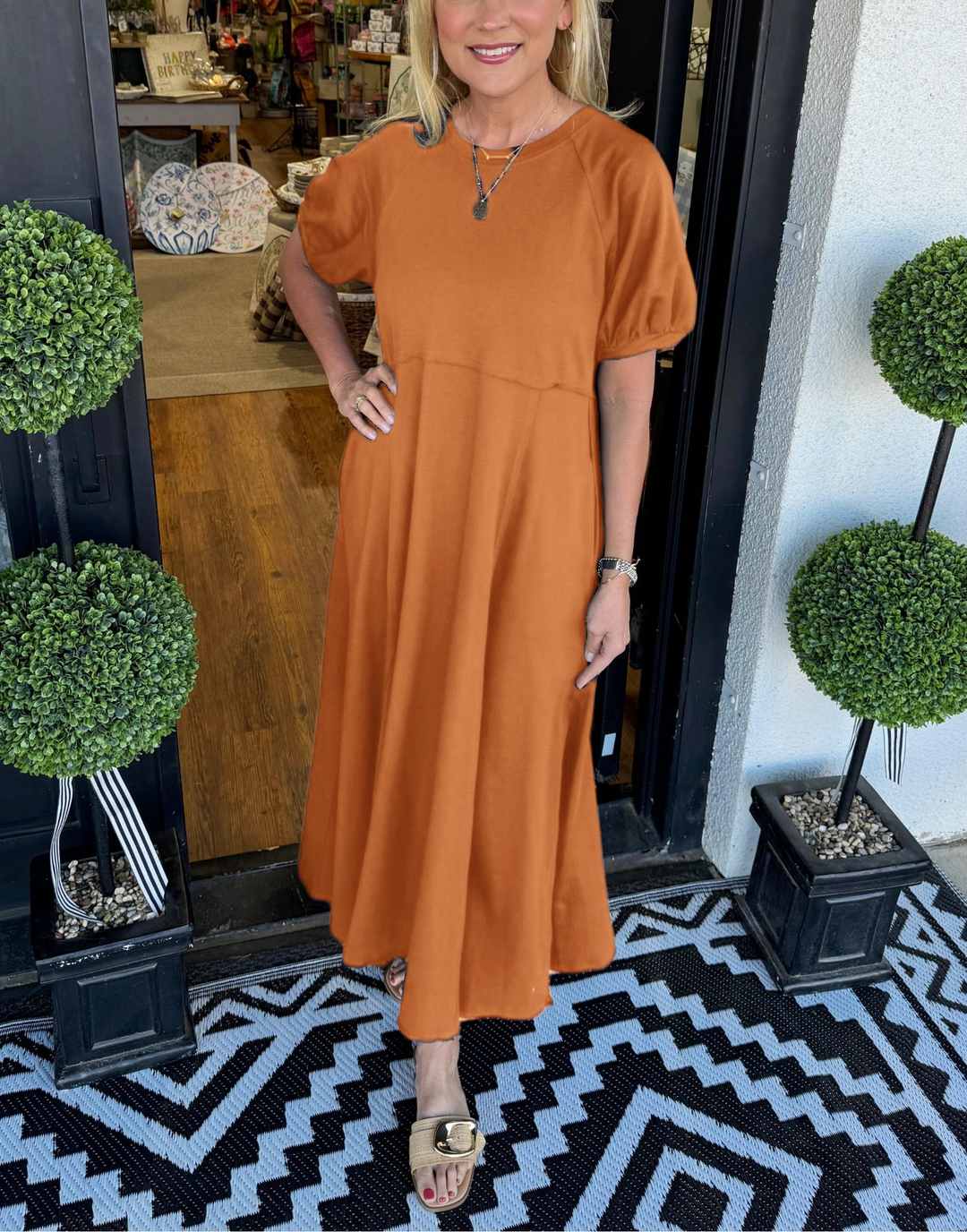 Mira | Elegantes Maxikleid für Damen mit Puffärmeln
