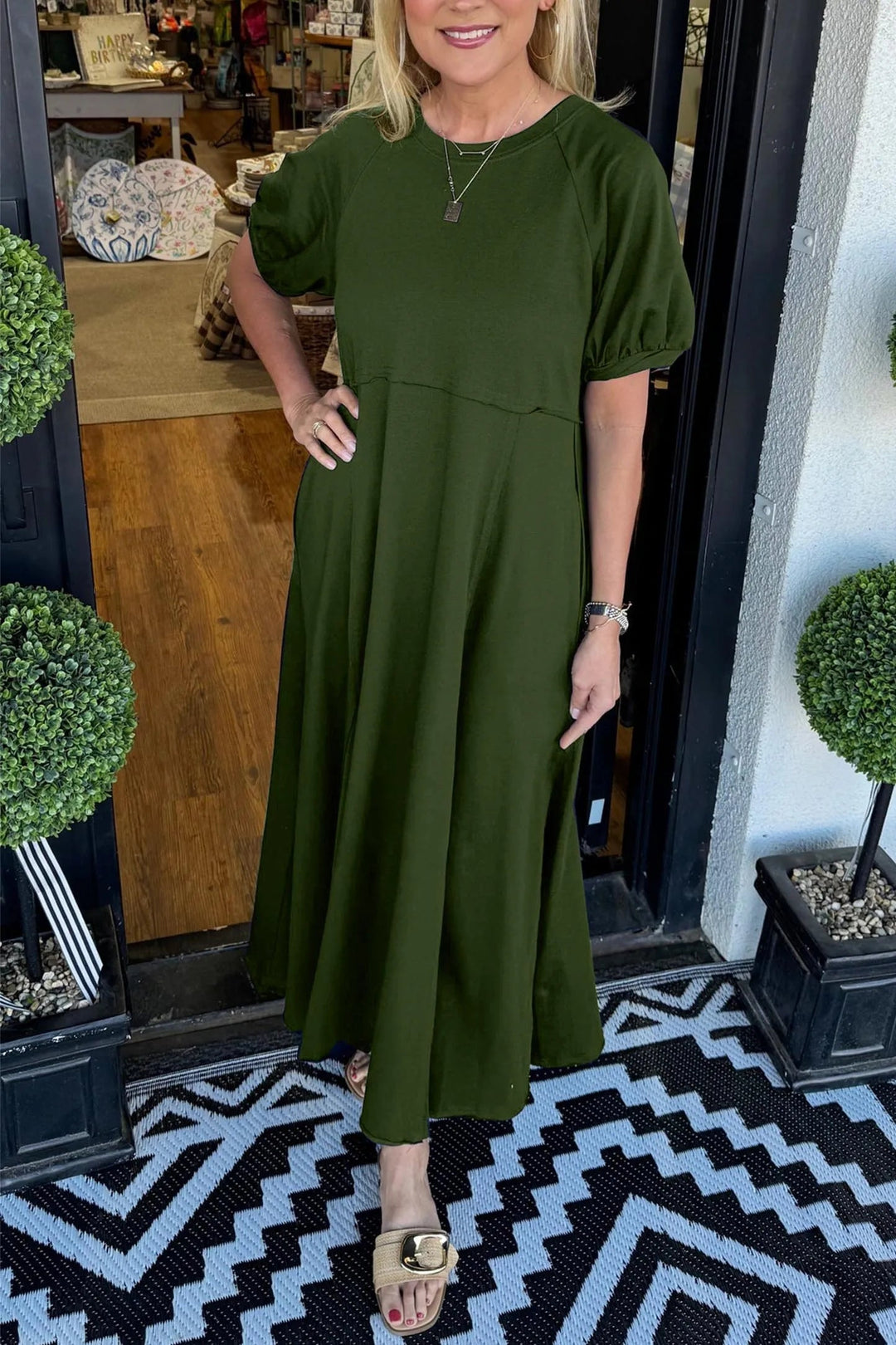 Mira | Elegantes Maxikleid für Damen mit Puffärmeln