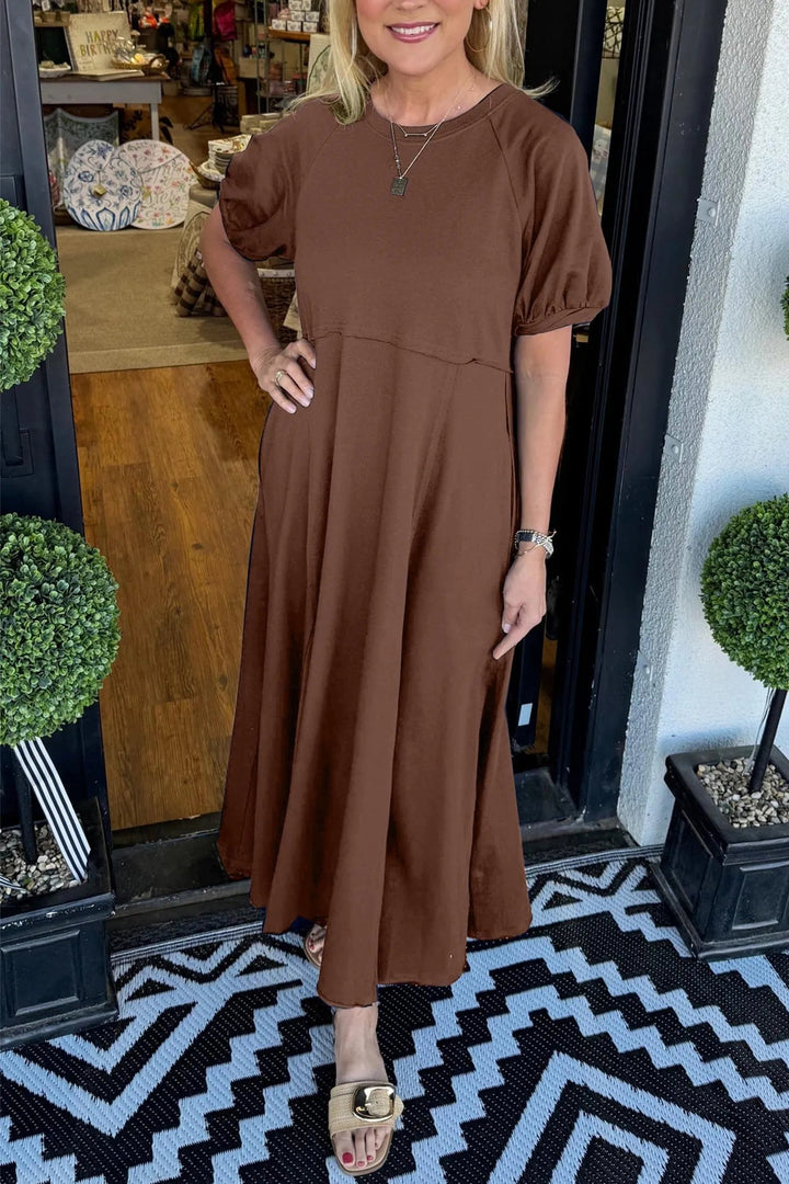 Mira | Elegantes Maxikleid für Damen mit Puffärmeln